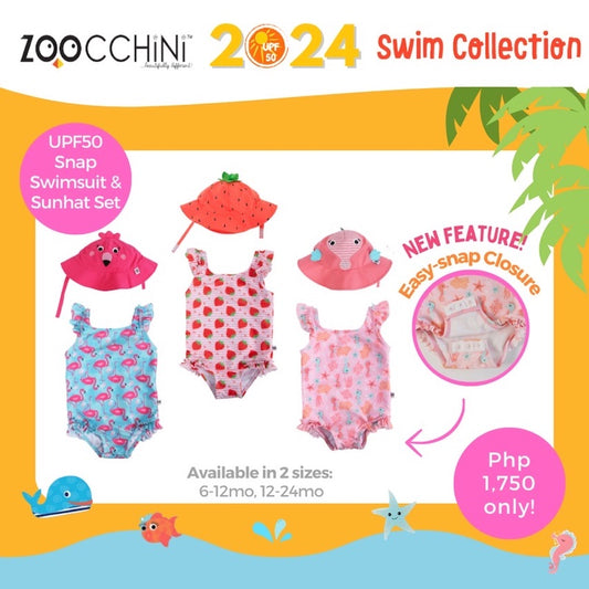 Zoocchini UPF50 Snap Swimsuit and Sunhat Set