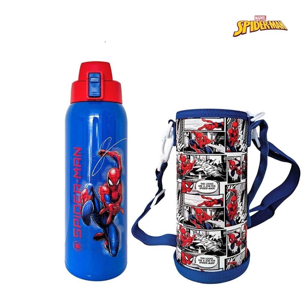 Zippies Lab Disney 1L Insulated Tumbler with Carrying Pouch - Spider-Man Comics