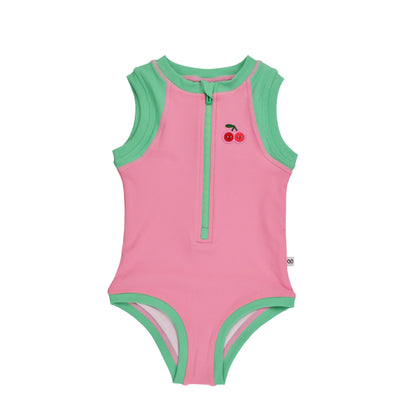 Zoocchini Girls Sleeveless One Piece Solid Swimsuit (For Pre-Order)