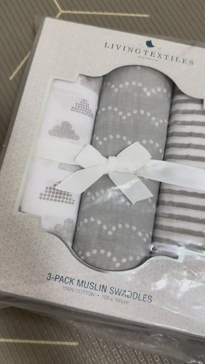 Living Textiles 3-Pack Muslin Wraps