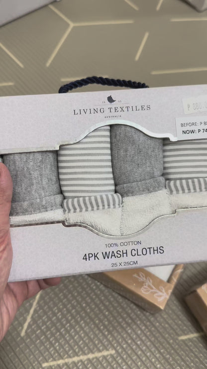 Living Textiles 4pk Wash Cloths