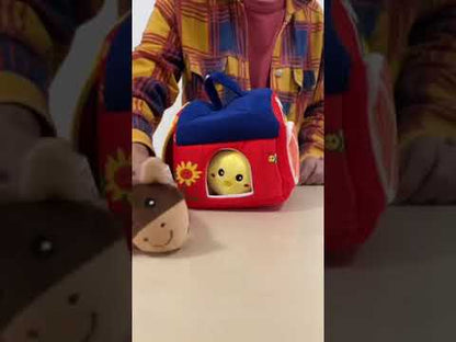 The Kiddie Concept Farm Animal Barn House Plush Toy Set