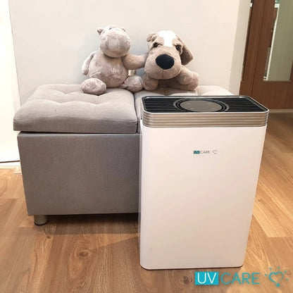 UV Care Clean Air 6-in-1 Air Purifier with Medical Grade H14 HEPA Filter with UV Care Virux Patented Technology - Instantly Kills 99.97% SARS-CoV-2