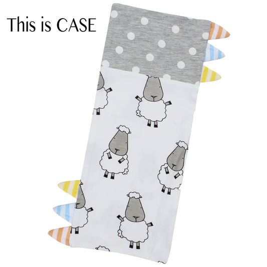 BaaBaa Sheepz White Big Sheepz with Polka Dots + Striped Tag Medium Buddy Case