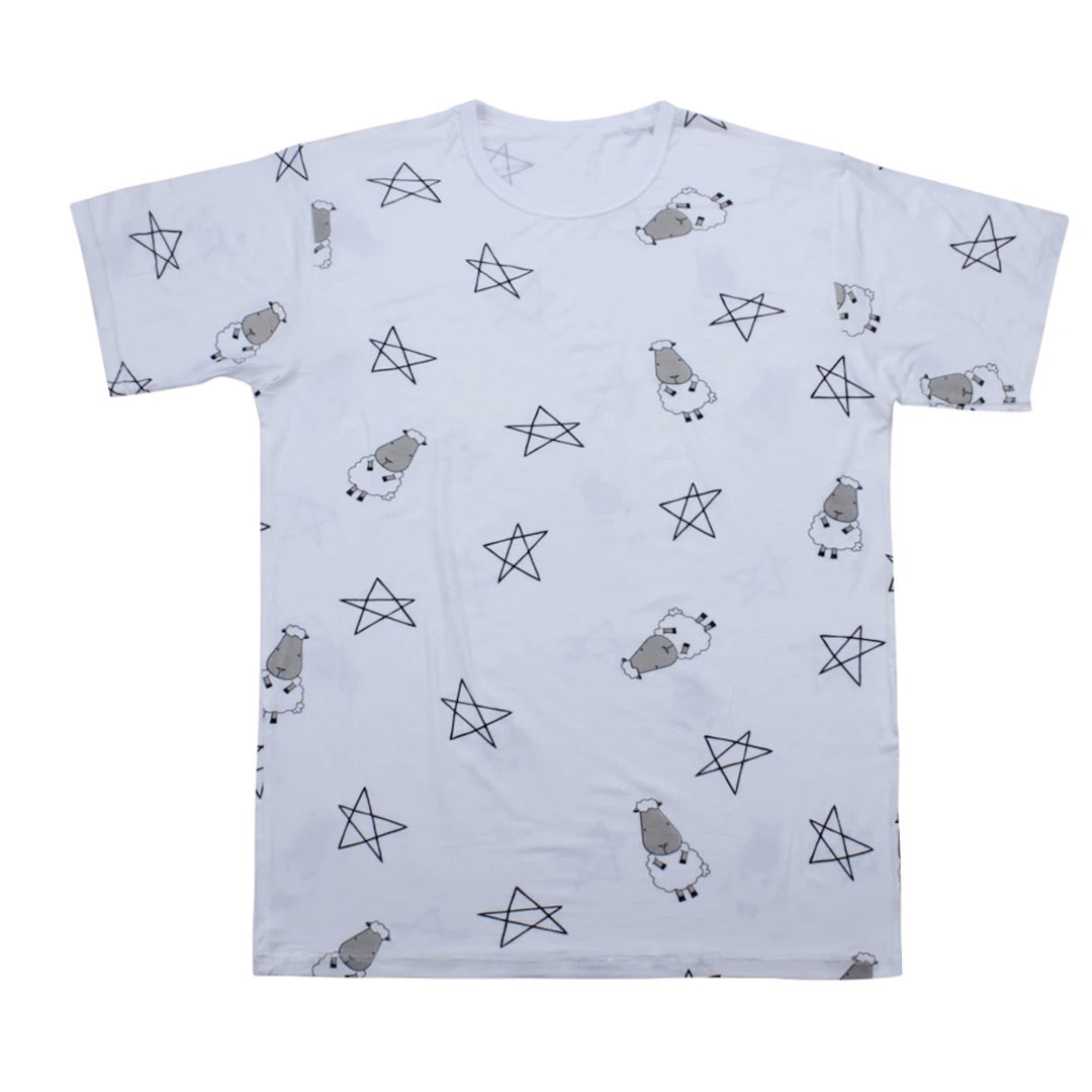 BaaBaa Sheepz White Big Star Short Sleeve Unisex Shirt