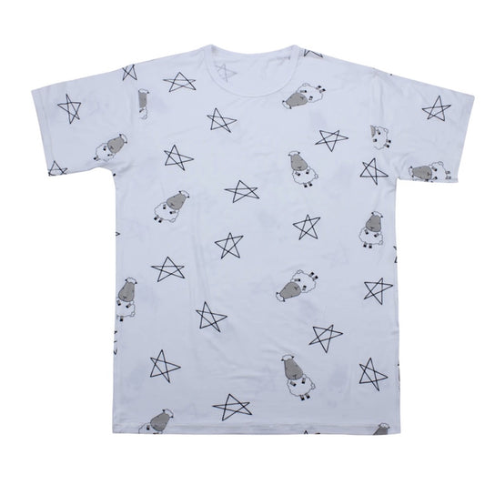 BaaBaa Sheepz White Big Star Short Sleeve Unisex Shirt