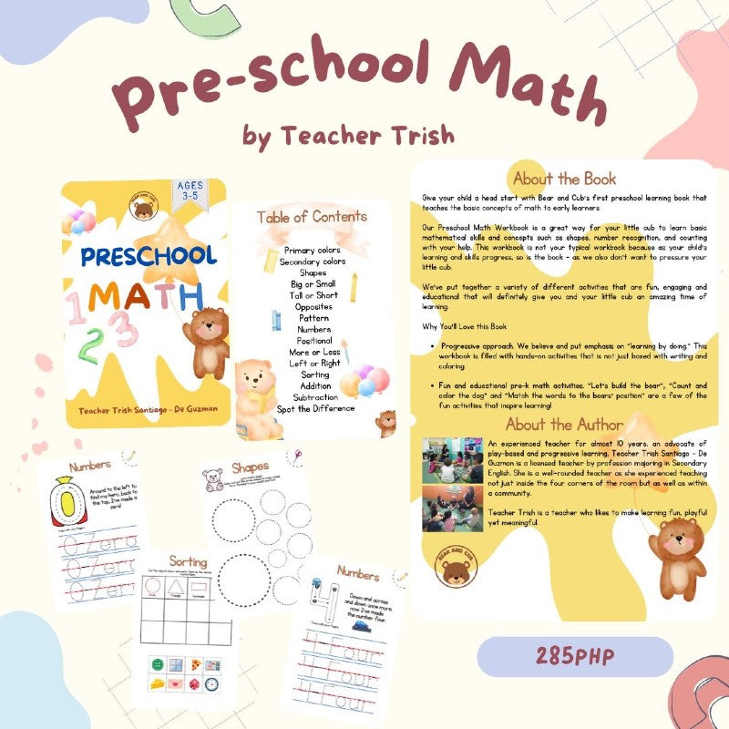 Bear and Cub Preschool Math Workbook