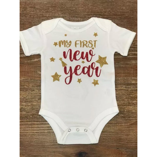 Baby Steeckies Holiday Onesie - My First New Year (Stars)