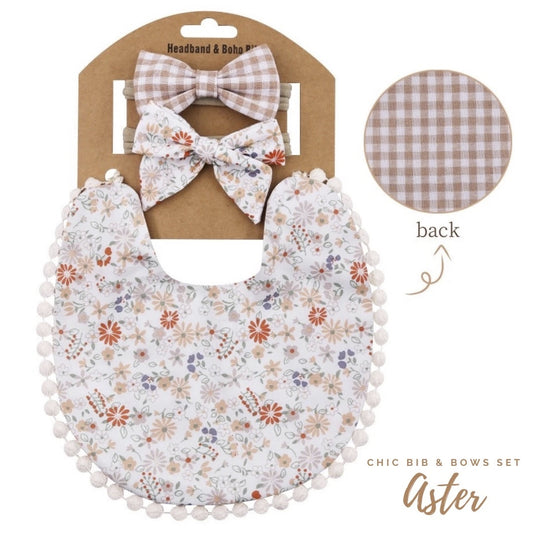 Blooming Wisdom Chic Bib and Bows Set