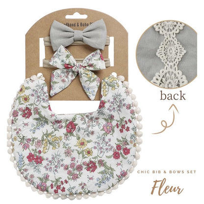 Blooming Wisdom Chic Bib and Bows Set