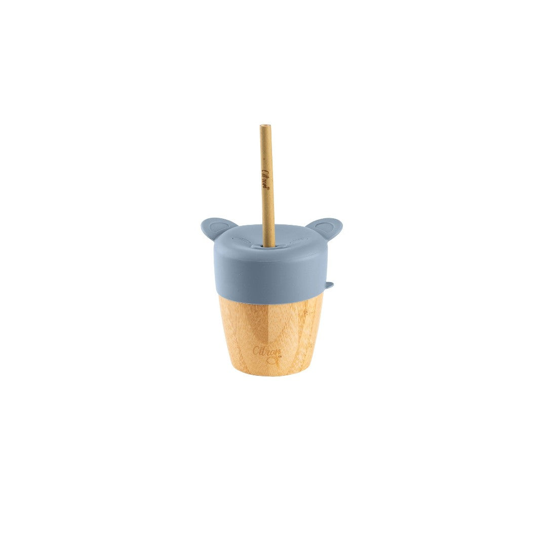 Citron Bamboo Cup with Lid and Straw