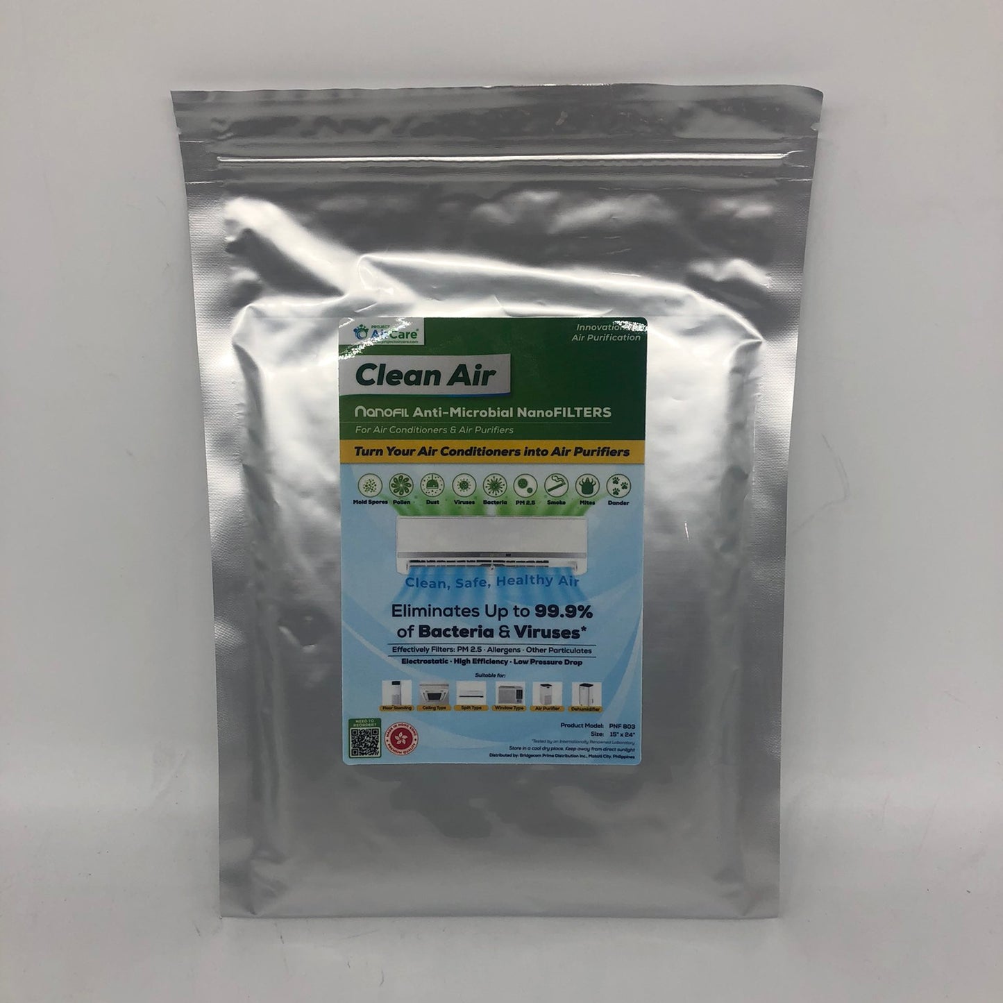 Clean Air Nanofil Anti-Microbial Filter Single Pack