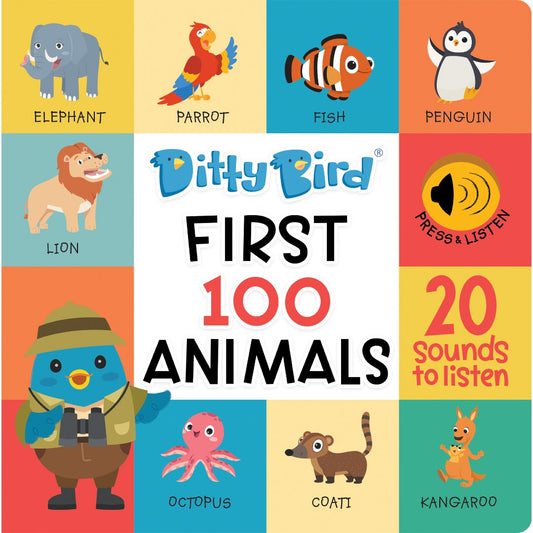 Ditty Bird First 100 Animals Sound Book