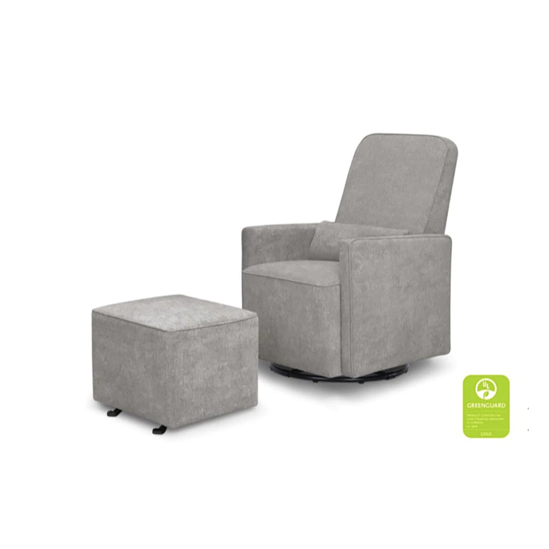 DaVinci Baby Sierra Swivel Glider with Gliding Ottoman and Side Pocket (Heather Grey)