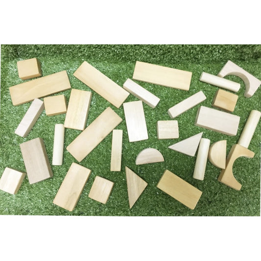 EcoBloks Natural Wood Educational Blocks (30 pieces)