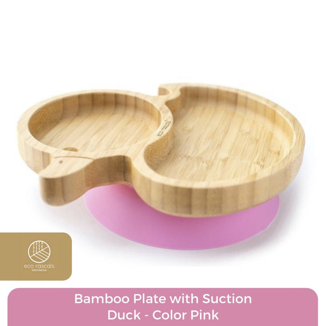 Eco Rascals Bamboo Duck Plate with Suction Base
