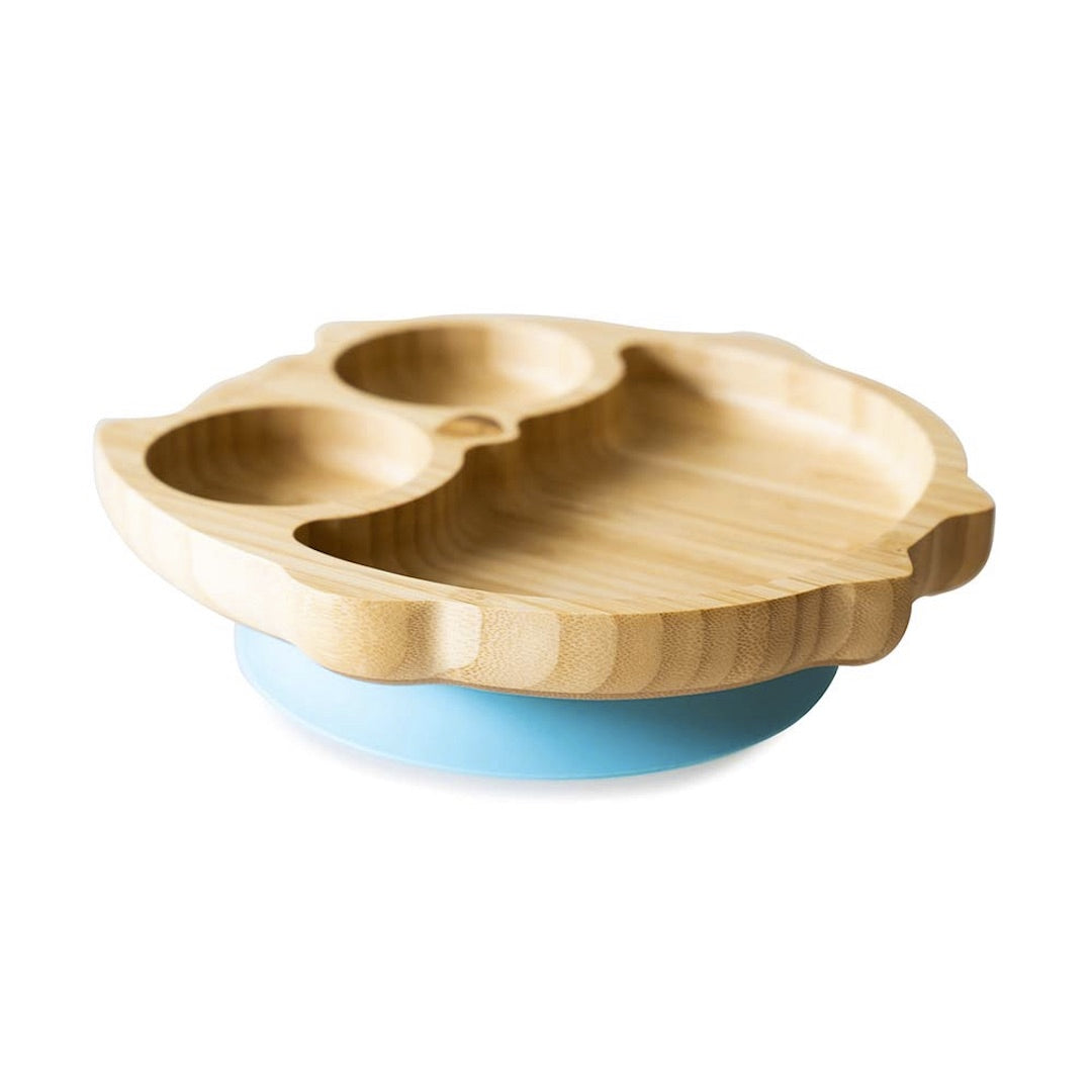 Eco Rascals Bamboo Owl Plate with Suction Base