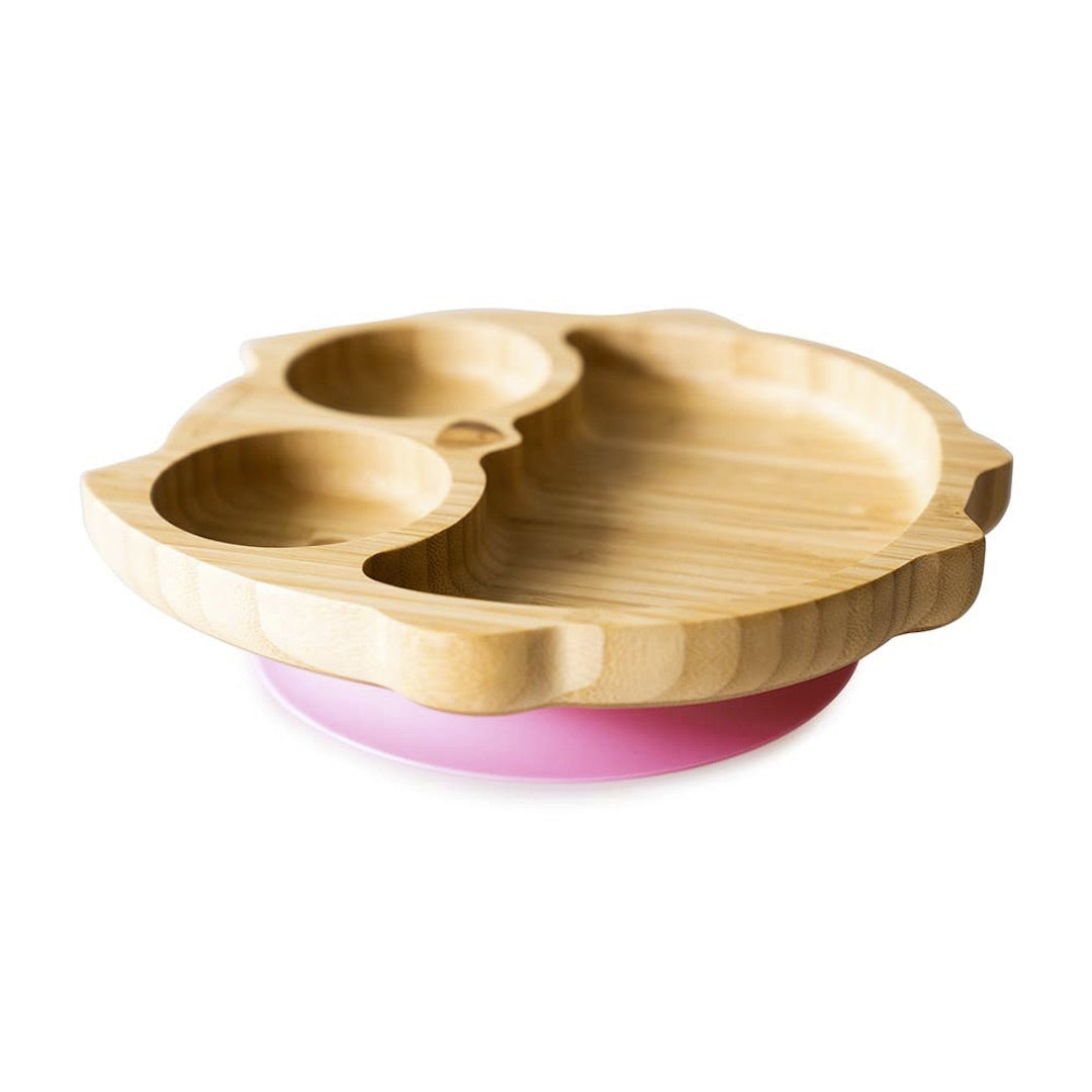 Eco Rascals Bamboo Owl Plate with Suction Base