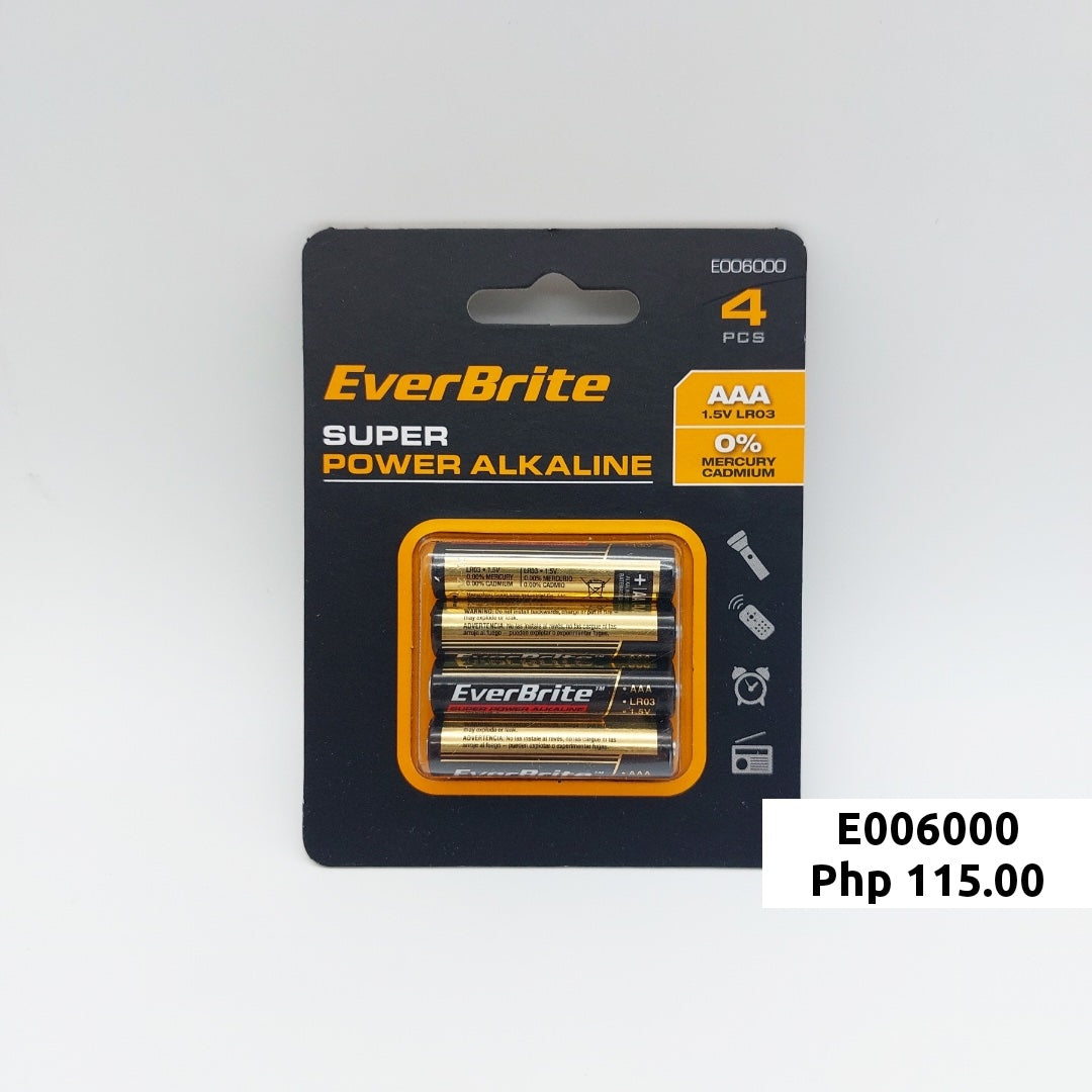 EverBrite Super Power Long Lasting Alkaline Batteries