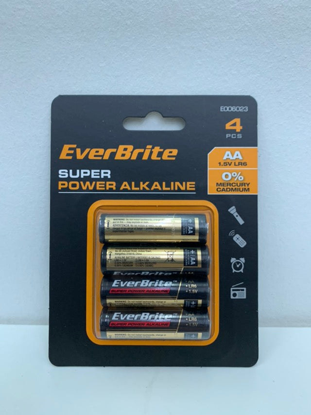 EverBrite Super Power Long Lasting Alkaline Batteries