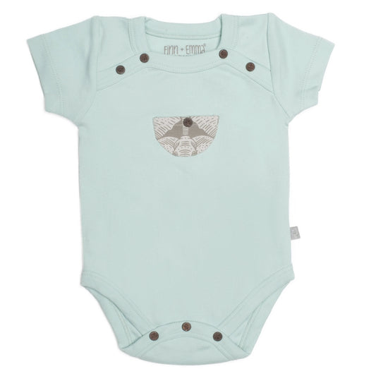 Finn + Emma Short-Sleeve Bodysuit: Safari - Gossamer Green