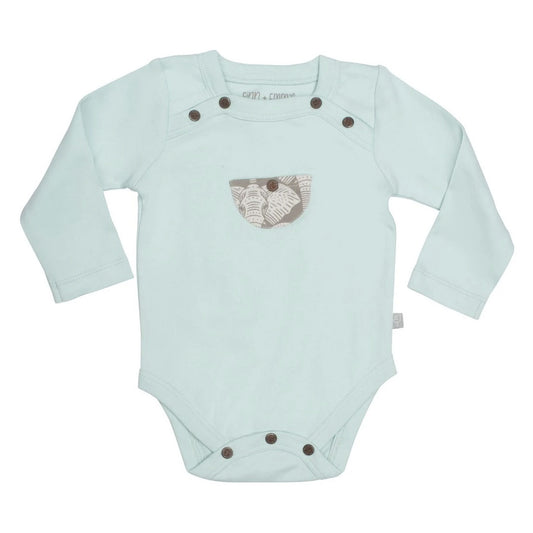 Finn + Emma Long-Sleeve Bodysuit: Safari - Gossamer Green