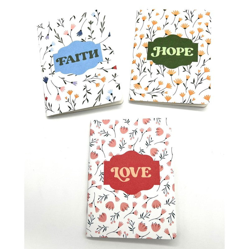 Happy Earth Prints Co. Faith, Hope & Love Doodle Notebook (Set of 3)