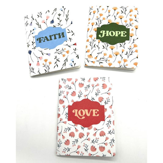 Happy Earth Prints Co. Faith, Hope & Love Doodle Notebook (Set of 3)