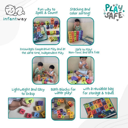 Infantway Playsafe Spell n’ Count Soft Building Blocks
