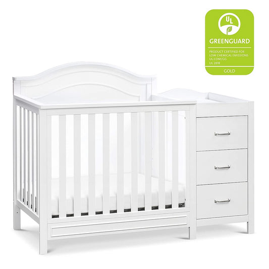 DaVinci Baby Charlie 4-in-1 Mini Convertible Crib and Changer with Toddler Conversion Kit and Contour Changing Pad (White)