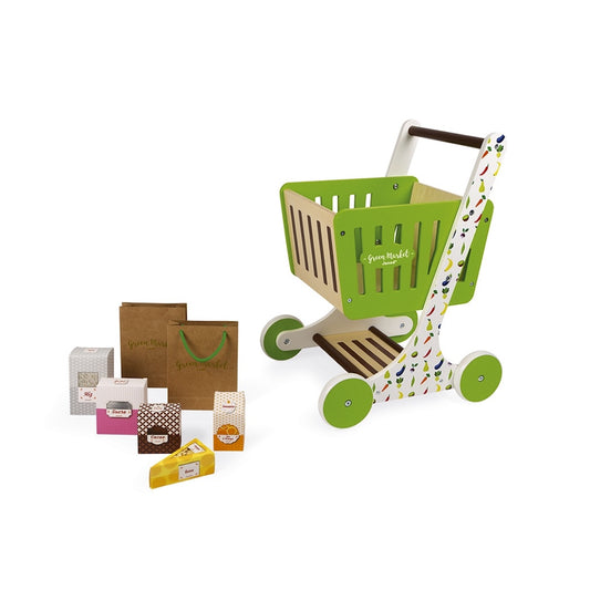 Janod Green Market Shopping Trolley