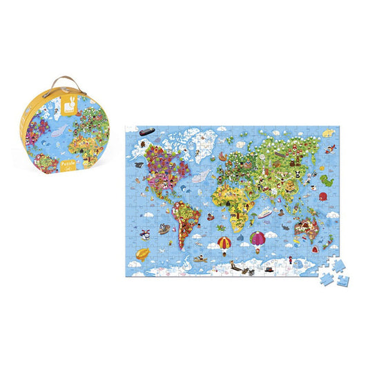 Janod Hat Boxed Giant Puzzle - World Map