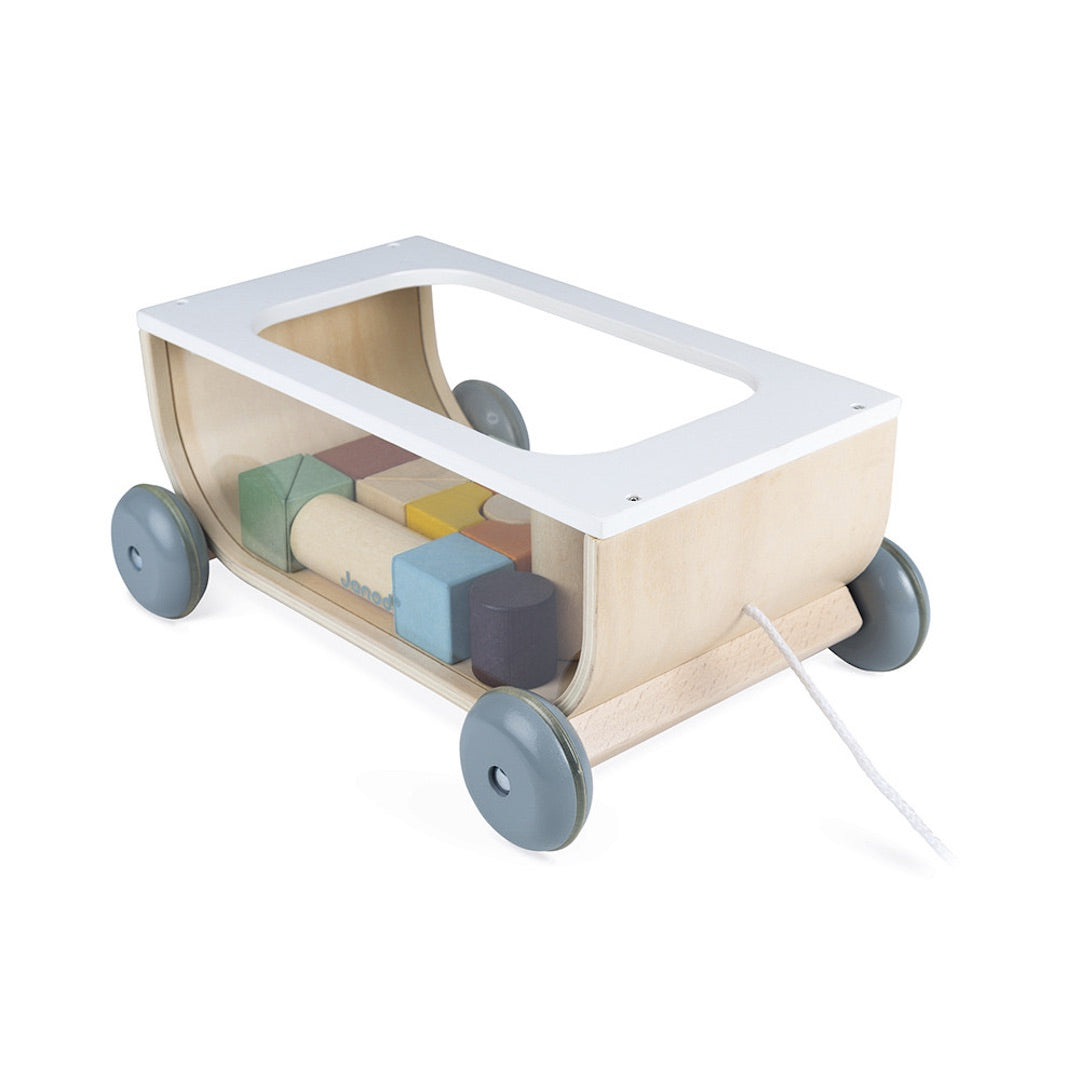 Janod Sweet Cocoon Cart with Blocks