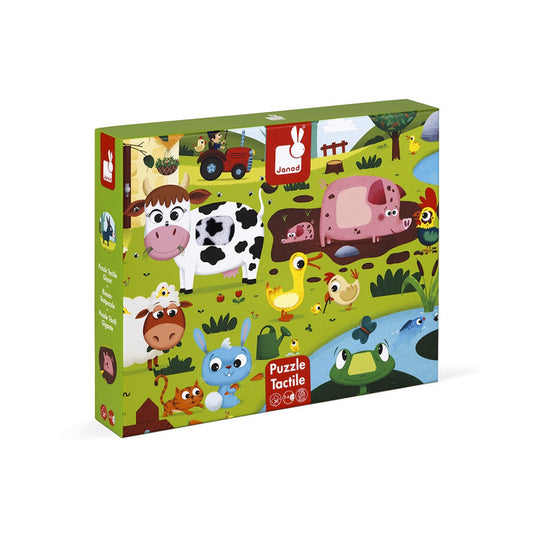 Janod Tactile Puzzle Farm Animals (20 pieces)