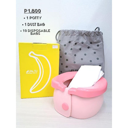 Junju Banana Potty with Disposable Bags and Storage Bag