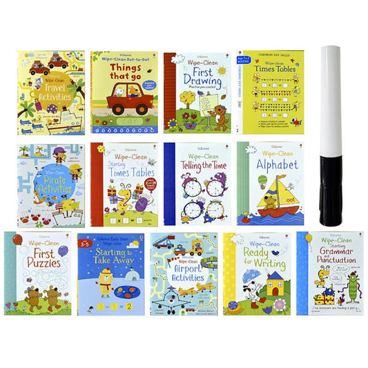 Little Fat Hugs Usborne Wipe Clean (13 Books + Pen)