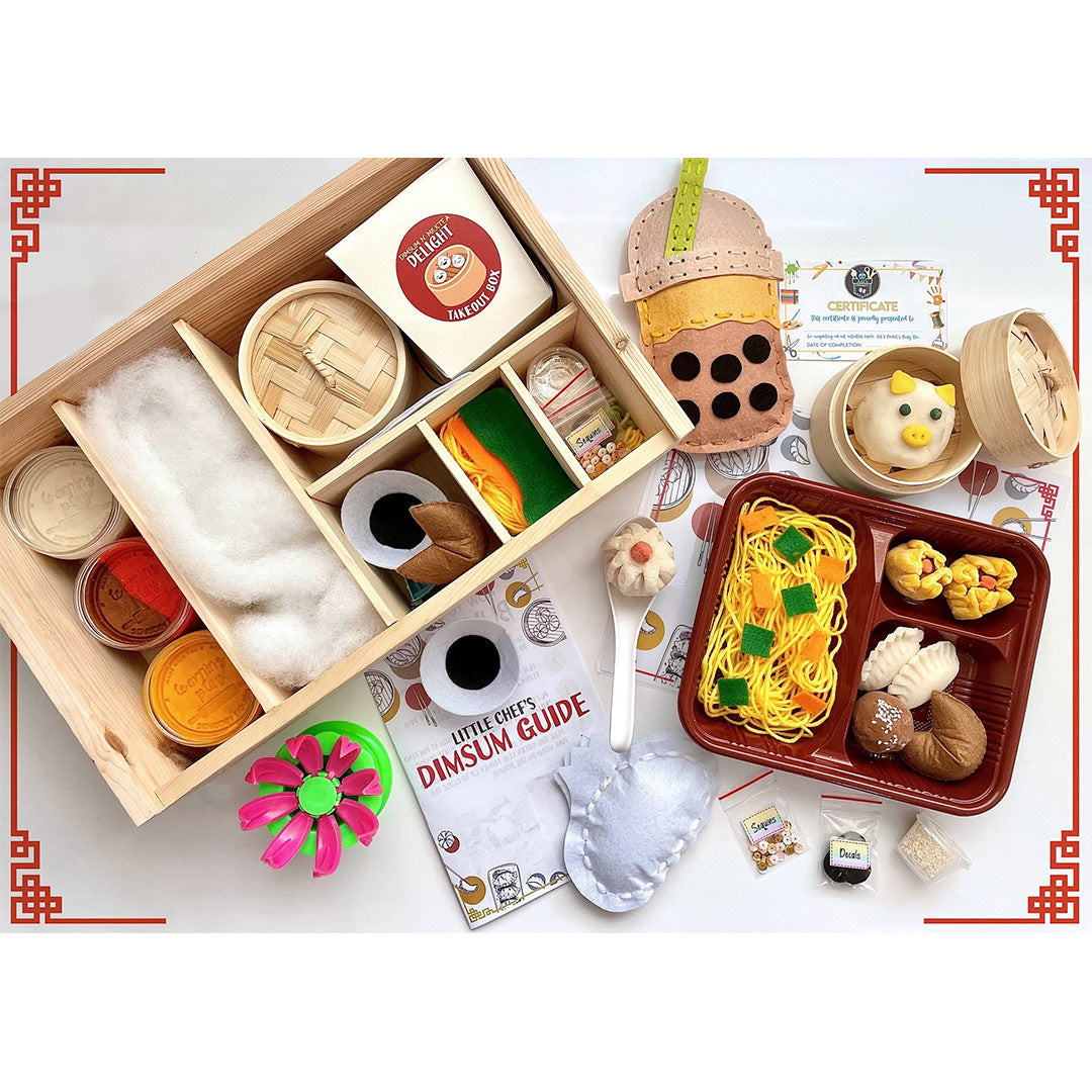 Learning Play Sensory Box: Dim Sum N’ Boba MilkTea Delight Play Dough Box