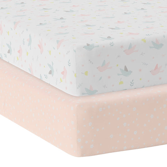 Living Textiles 2Pk Jersey Cot Fitted Sheets