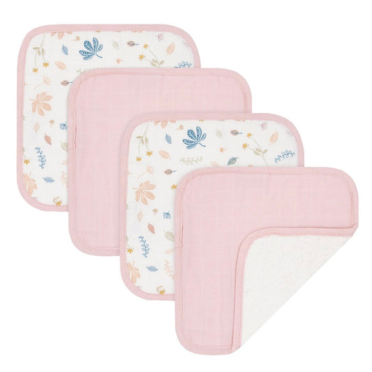 Living Textiles 4-Pack Organic Muslin Wash Cloths