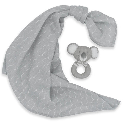 Living Textiles Muslin Swaddle and Rattle