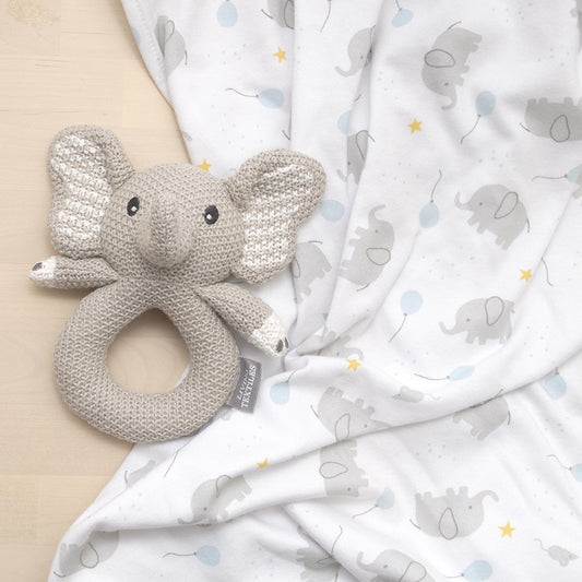 Living Textiles Jersey Swaddle and Rattle