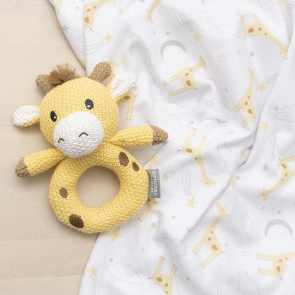Living Textiles Jersey Swaddle and Rattle