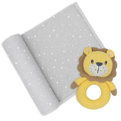 Living Textiles Jersey Swaddle and Rattle