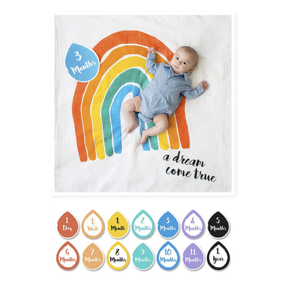 Lulujo Baby Milestone Blanket and Card Set