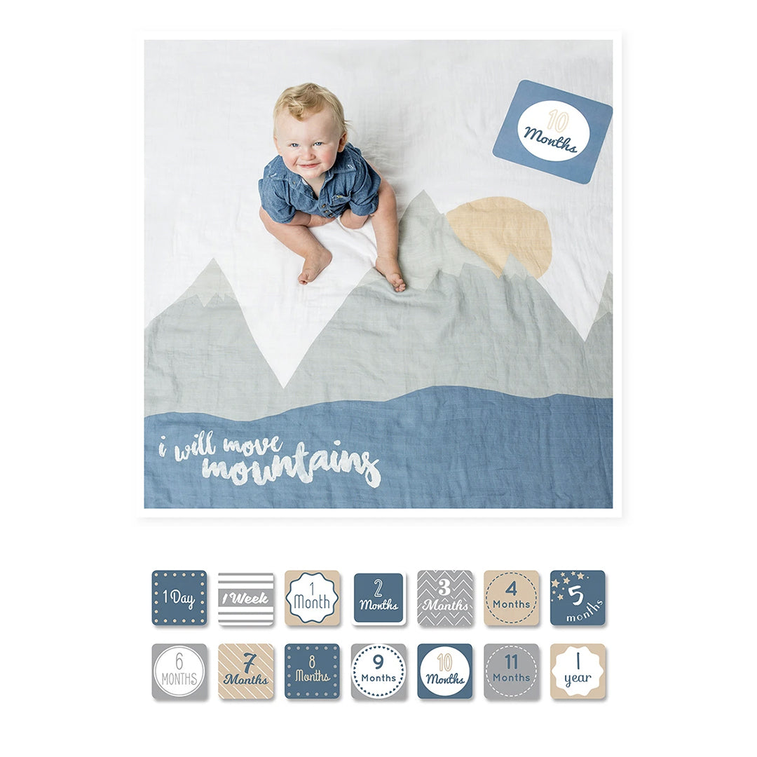 Lulujo Baby Milestone Blanket and Card Set