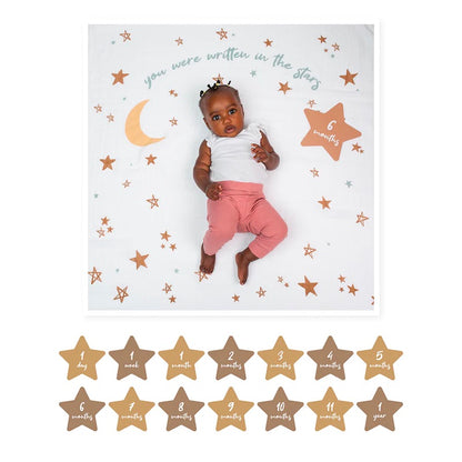 Lulujo Baby Milestone Blanket and Card Set