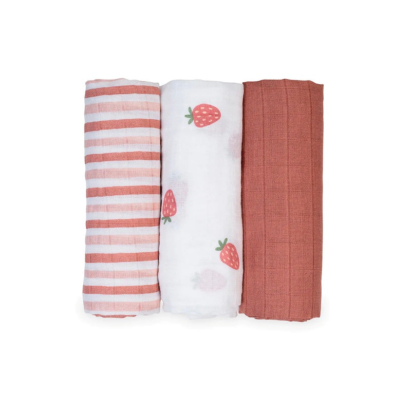 Lulujo Baby Mini Muslin Receiving Blanket (Set of 3)