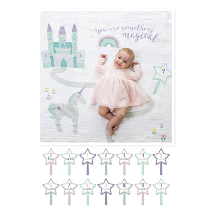 Lulujo Baby Milestone Blanket and Card Set
