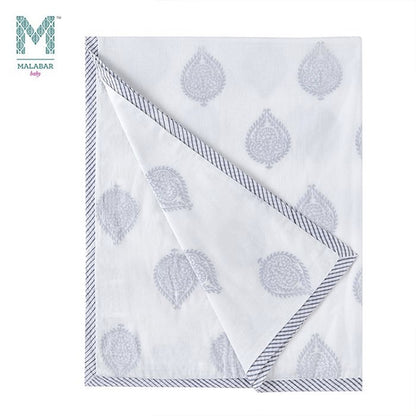 Malabar Baby Block-Printed Dohar Stroller Blanket