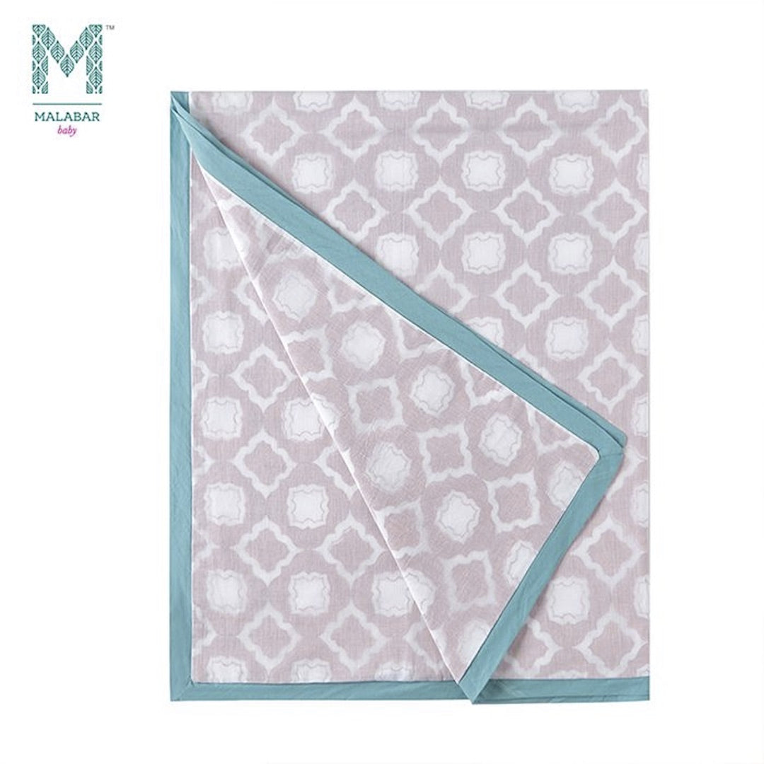 Malabar Baby Block-Printed Dohar Stroller Blanket